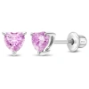 In Season Jewelry Kids'  Cubic Zirconia Birthstone Heart Solitaire Earrings In October