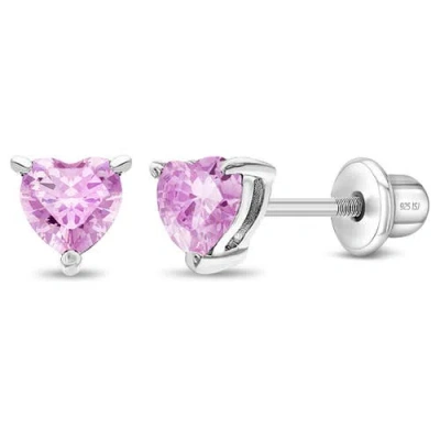 In Season Jewelry Kids'  Cubic Zirconia Birthstone Heart Solitaire Earrings In October