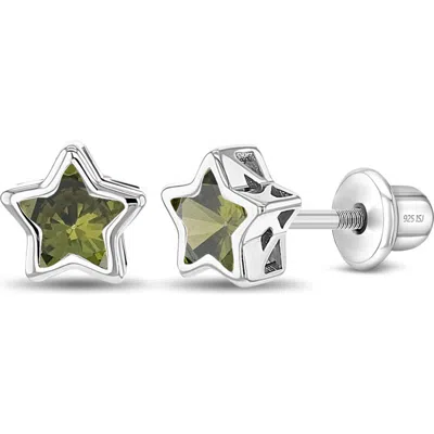 In Season Jewelry Kids'  Cubic Zirconia Birthstone Star Earrings In August
