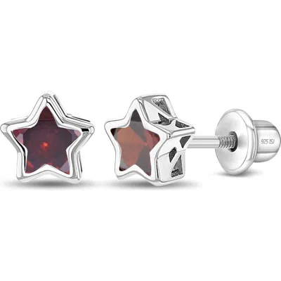 In Season Jewelry Kids'  Cubic Zirconia Birthstone Star Earrings In January