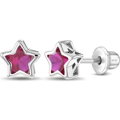 In Season Jewelry Kids'  Cubic Zirconia Birthstone Star Earrings In July