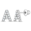 In Season Jewelry Cubic Zirconia Letter Initial Earrings In Letter A