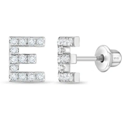 In Season Jewelry Kids'  Cubic Zirconia Letter Initial Earrings In Letter J
