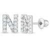 In Season Jewelry Kids'  Cubic Zirconia Letter Initial Earrings In Metallic