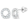In Season Jewelry Kids'  Cubic Zirconia Letter Initial Earrings In Metallic