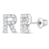 In Season Jewelry Kids'  Cubic Zirconia Letter Initial Earrings In Metallic