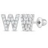 In Season Jewelry Kids'  Cubic Zirconia Letter Initial Earrings In Metallic