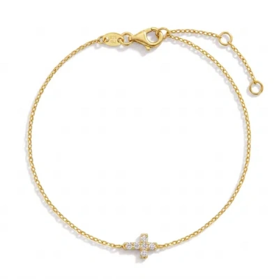 In Season Jewelry Babies'  Cz Cross Girls Plated Bracelet In Gold