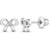 In Season Jewelry Delicate Cubic Zirconia Bow Earrings In Silver