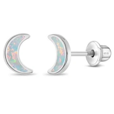 In Season Jewelry Kids'  Elegant Opal Crescent Moon Earrings
