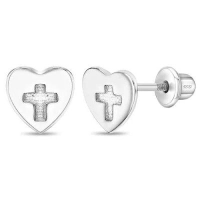 In Season Jewelry Kids'  Heart & Cross Earrings In Silver