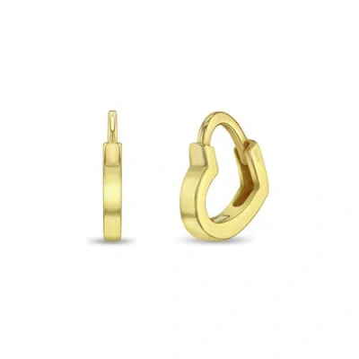 In Season Jewelry Kids'  Heart Shaped Hoop Plated Earrings In Gold