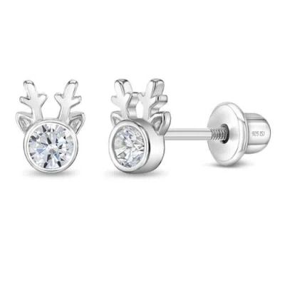 In Season Jewelry Babies'  Holiday Reindeer Earrings In Silver