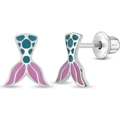 In Season Jewelry Kids'  Mermaid Tail Girl Earrings In Metallic