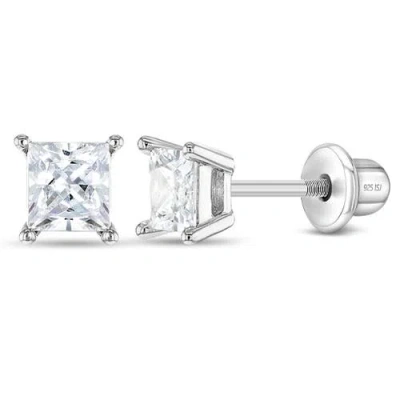 In Season Jewelry Babies'  My First Princess Solitaire Earrings In Silver
