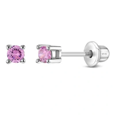In Season Jewelry Kids'  My First Solitaire Earrings In Pink