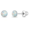 In Season Jewelry Opal Button Earrings In Opal