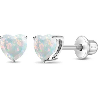 In Season Jewelry Babies'  Opal Heart Prong Earrings