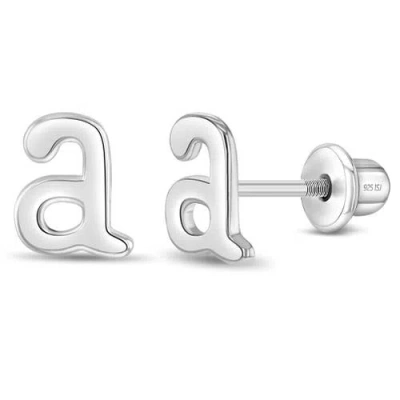 In Season Jewelry Kids'  Polished Initial Letters Earrings In Letter A