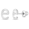 In Season Jewelry Kids'  Polished Initial Letters Earrings In Letter E