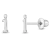 In Season Jewelry Kids'  Polished Initial Letters Earrings In Letter I