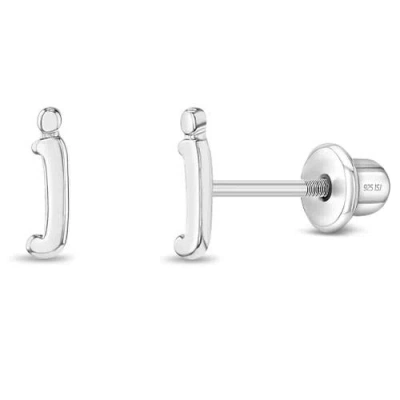 In Season Jewelry Kids'  Polished Initial Letters Earrings In Letter J