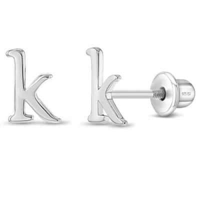 In Season Jewelry Kids'  Polished Initial Letters Earrings In Letter K