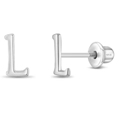 In Season Jewelry Kids'  Polished Initial Letters Earrings In Letter L