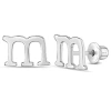In Season Jewelry Kids'  Polished Initial Letters Earrings In Letter M