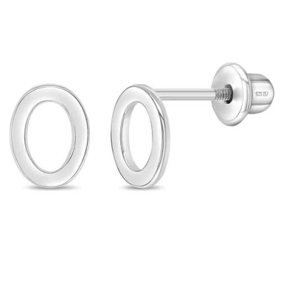 In Season Jewelry Kids'  Polished Initial Letters Earrings In Letter O
