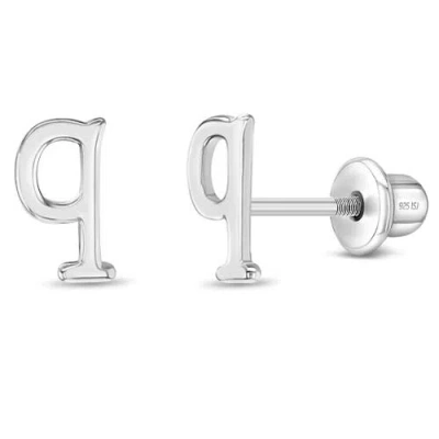 In Season Jewelry Kids'  Polished Initial Letters Earrings In Letter Q