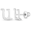 In Season Jewelry Kids'  Polished Initial Letters Earrings In Letter U