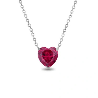 In Season Jewelry Kids'  Prong Cz Birthstone Heart Necklace
