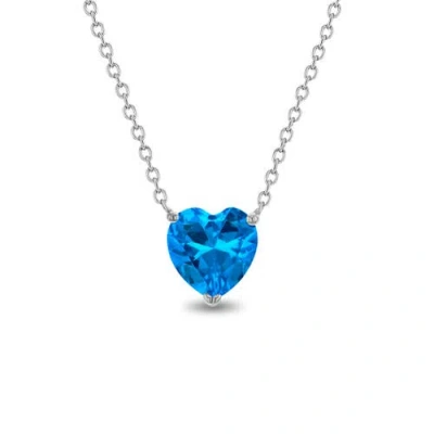 In Season Jewelry Kids'  Prong Cz Birthstone Heart Necklace