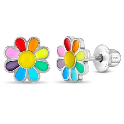 In Season Jewelry Kids'  Rainbow Daisy Earrings In Multi-color