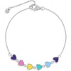 In Season Jewelry Rainbow Enamel Heart Girls Bracelet In Metallic