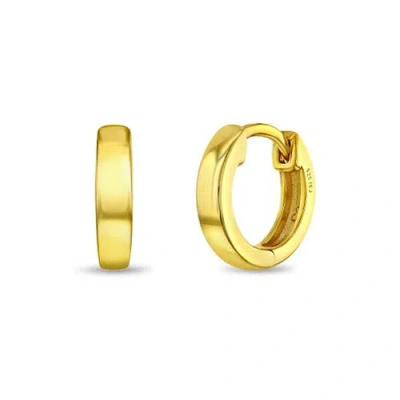 In Season Jewelry Kids'  Rounded Classic Gold Plated Huggie Hoops