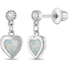 In Season Jewelry Simulated Opal Heart Dangle Earrings In Metallic