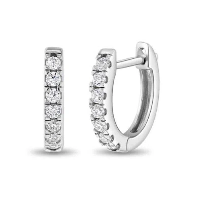 In Season Jewelry Kids'  Small Multi Clear Cubic Zirconia Huggie Earrings In Silver
