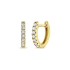 In Season Jewelry Small Multi Clear Cubic Zirconia Huggie Plated Earrings