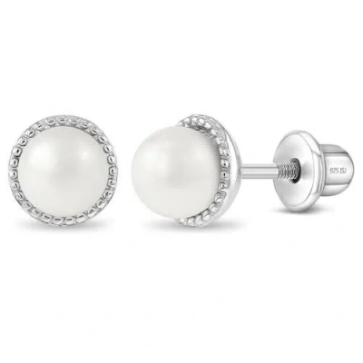 In Season Jewelry Kids'  Sophisticated Pearl Earrings In White