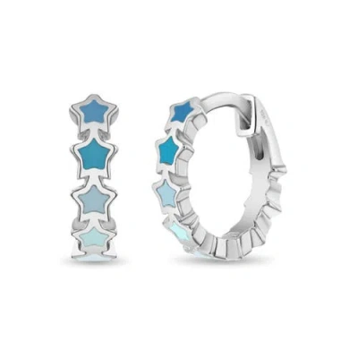 In Season Jewelry Kids'  Star Cascade Huggie Hoops In Blue