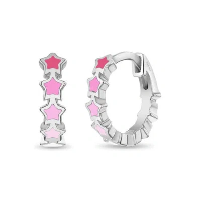 In Season Jewelry Kids'  Star Cascade Huggie Hoops In Pink