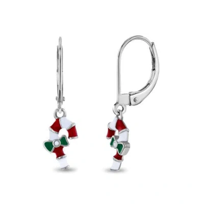 In Season Jewelry Kids'  Sweet Candy Cane Girls Earrings In Metallic