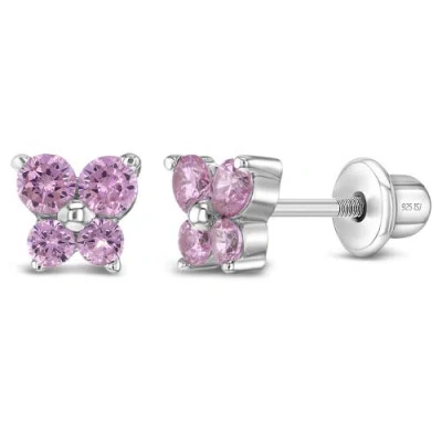 In Season Jewelry Teenie Tiny Butterfly Earrings In Pink
