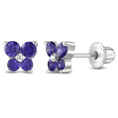 In Season Jewelry Teenie Tiny Butterfly Earrings In Purple