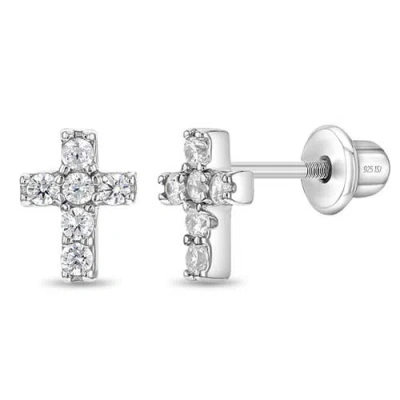 In Season Jewelry Kids'  The Cross Earrings In Silver
