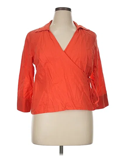 Pre-owned I.n. Studio 3/4 Sleeve Blouse In Orange