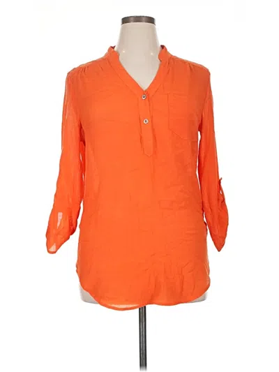 Pre-owned I.n. Studio 3/4 Sleeve Blouse In Orange
