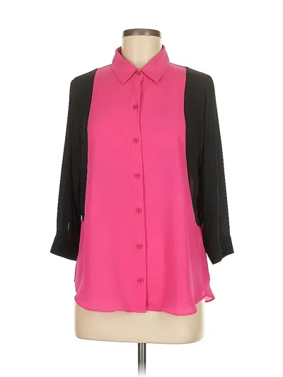 Pre-owned I.n. Studio 3/4 Sleeve Blouse In Pink